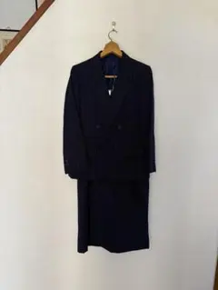 紺 ストライプスーツ ダブル