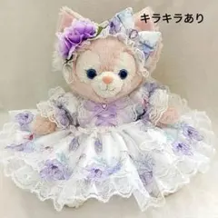 リーナベルコスチューム　1296 Sサイズ用　紫のお花のキラキラホワイトコス