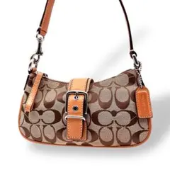 【極美品】COACH　コーチ　ハンドバッグ　ミニポーチ　シグネチャー　SOHO