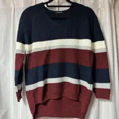 INGNI マルチボーダー Vネックニット 長袖