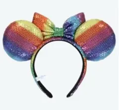 東京ディズニーリゾート カチューシャ レインボー　スパンコール ミニー