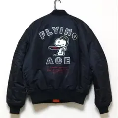 アルファ×スヌーピー 限定 コラボ MA-1 ワッペン/刺繍【未使用★希少XL】