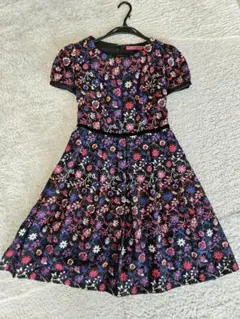 【超美品】ドーリーガールバイアナスイ　刺繍膝丈ワンピース　花柄　Mサイズ