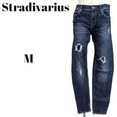 Stradivarius ストラディバリウス　ダメージデニム　ブルー　M