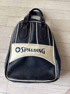 SPALDING シューズバッグ 濃紺　レトロ　スポルディング