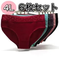 4L ショーツ 6枚セット ブラック グリーン レッド ピンク　XXXL