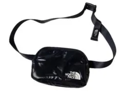 新品 日本未発売 ノースフェイス 光沢ナイロン ウエストバッグ ポーチ ロゴ 黒