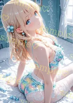 キラキラ　かわいい　AIイラスト　ポスター　A4サイズ　a477