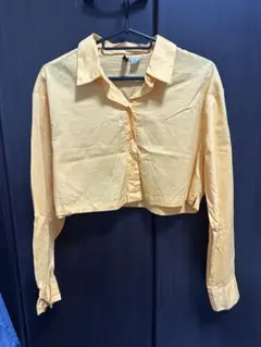 オレンジシャツ　クロップド丈