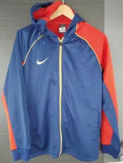 00年代製NIKEパーカージャージ　紺×赤×金　L