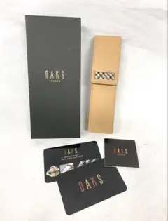 未使用 DAKS ベージュレザー 筆箱 ペンケース ダックス