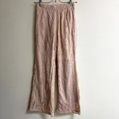 NICE CLAUP レースフレアパンツ ピンクのサムネイル
