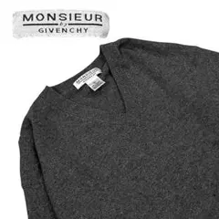 GIVENCHY MONSIEUR チャコールグレー Vネック ニット