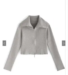 GRL ダブルジップラメニットショート丈トップス