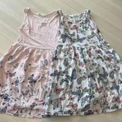い*キ様 H&M 蝶プリント ノースリーブワンピース 2点セット