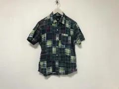本物タケオキクチtkTAKEOKIKUCHIパッチワークチェック柄半袖シャツL