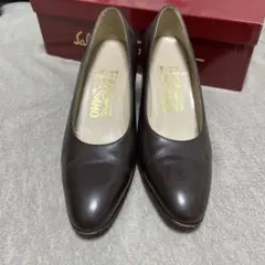 Salvatore Ferragamo レザー パンプス ダークブラウン