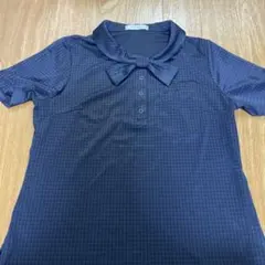 【美品】セロリー 事務服 11号 半袖オーバーブラウス ネイビーのサムネイル