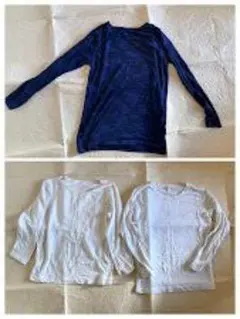 ジュニア用長袖アンダーシャツ3枚 UNIQLO他 140～150