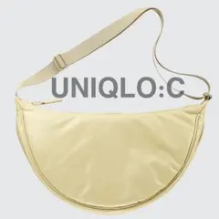 美品　ユニクロC　レザータッチラウンドショルダーバッグ イエロー