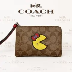セ*ン様 美品 COACH パックマン コラボ シグネチャー リストレット