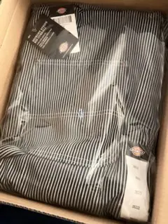 【新品】Dickiesオーバーオール ヒッコリー　38×32
