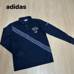 アディダステーラーメイドゴルフ　長袖 ボタンダウンシャツM ゴルフシャツ 紺色
