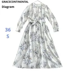 美品！ダイアグラム　フラワープリント　ロングシャツワンピース
