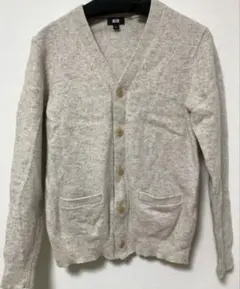 美品　メンズ　カーディガン　UNIQLO ラムウール100% ボタン付　Sサイズ