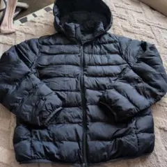 UNIQLOフード付きネイビーダウンコート 160cm