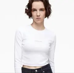 美品 バンクライン ロングスリーブ モノロゴ ベイビー Tシャツ 白