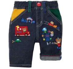 ミキハウス 豪華デニムパンツ プッチー君 テーマパーク 90