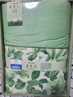 【新品未使用】Kanebo FIORD 掛け布団 緑葉柄 抗菌防臭加工のサムネイル