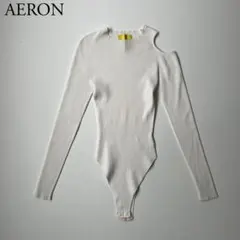 AERON アーロン　ニット　ボディスーツ　アシンメトリー　オフホワイト系　Sのサムネイル