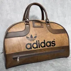 【激渋 70s vintage adidas レザー調 ボストンバック 英国製】