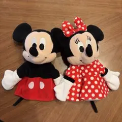 ミッキー・ミニー パペット　ぬいぐるみペア