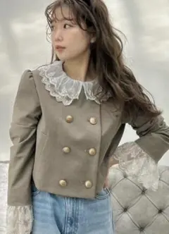 スカラップビジューアタッチドジャケット