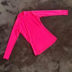 【UNDER ARMOUR】裏起毛 アスレチックハーフジップロンT（M）ピンク