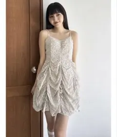 【現在予約商品】dazzlin ギャザーリボンミニワンピース　ピンク　花柄