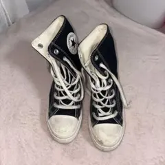 【韓国限定】CONVERSE ハイカットスニーカー ブラック ヒール付き