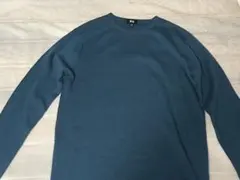 ユニクロ ミラノリブクルーネックセーター(長袖) Mサイズ ブルー