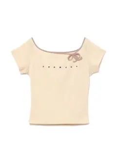即日発送Waffle ribbon tops andmary ANDMARY】Waffle ribbon tops