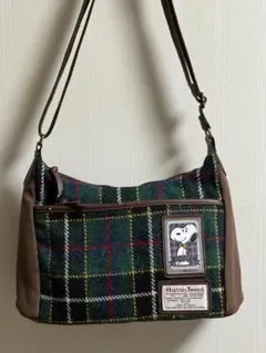 スヌーピー Harris Tweed ショルダーバッグ ハリスツイード