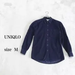 UNIQLO ネイビー コーデュロイ長袖シャツ M メンズ