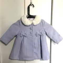 メゾピアノ⭐︎パープルファー付きコート 90(S)