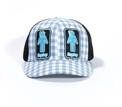 即完希少5ageboy sage Plaid Mesh Cap 5 缶バッチ付き - メルカリ