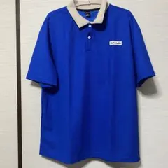 古着 Fashionable 青 ベージュ 襟 ポロシャツ S