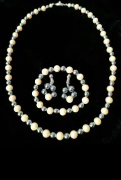 COSTUME ブラックパール MIX ネックレス 3点 セットジュエリーg94