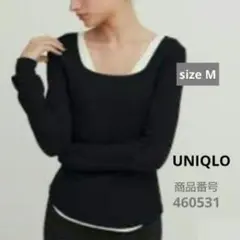 UNIQLO ユニクロマメクロコラボ 　ヒートテックワッフルT　ブラック　M