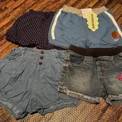 baiyaショートパンツズボン短パンベビーキッズまとめ売り90女の子新品デニム